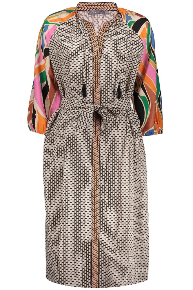 MIDI DRESS MIX AND MATCH PRINT 37147 20 Off-white/Coral combi